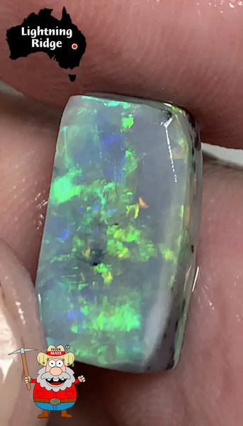 Australian Lightning Ridge Rough / Rub Semi Black Opal Miners Bench 5.6Cts Gorgeous Bright