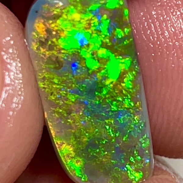 Gem Rub Of Lightning Ridge 4.95cts Stunning Super Bright & gorgeous Electric Multifires for setting in fine jewellery  17.00x 8.00x 3.00mm NSW069