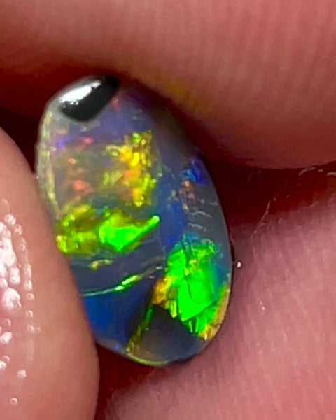 Lightning Ridge Multicolour Flagstone Pattern Gorgeous Rub/rough 0.75cts Suit inlay Bright Vibrant Fires with Red/Orange/Yellow 13x7x1 mm NSW078