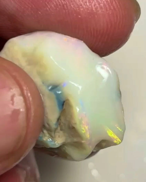 Pinks Lady's ? Lightning Ridge Seam opal rough to cut 30.75cts Gorgeous Pink dominant Multifires to cut 26x22x7 mm NEW955