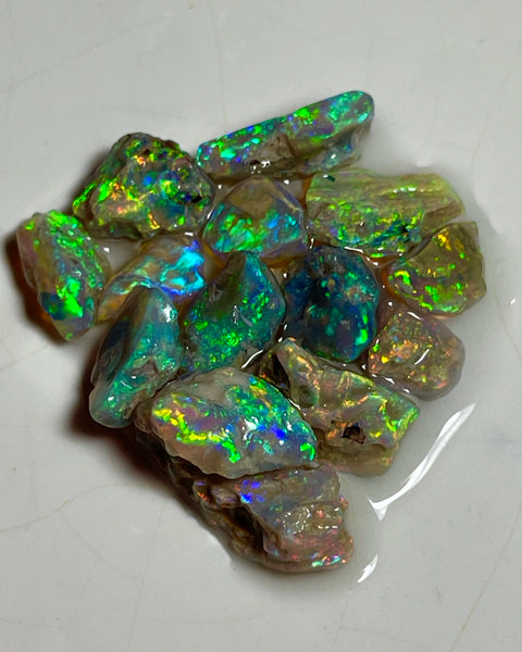 Cutters Knobby opal rough Candy 29.75cts Ultra Bright & Vibrant Blingy Yellow Dominant Multifires to Cut  12x7x5mm to 6x5x2mm NEW944