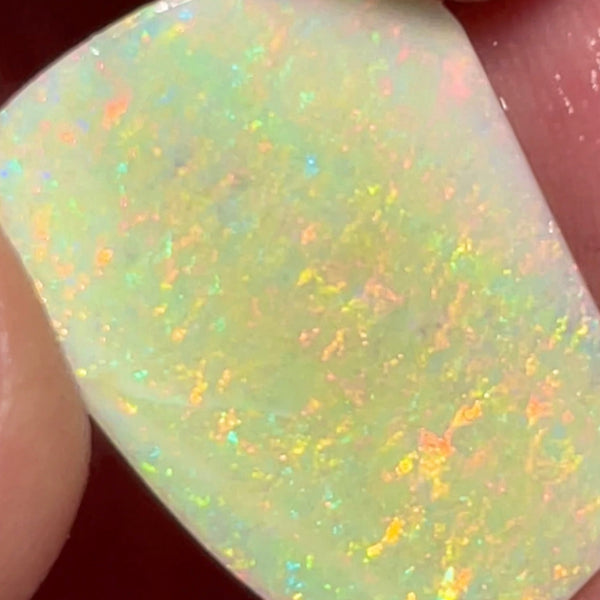 Stunning Big Sized Seam opal rub Lightning Ridge 10.00cts Bright Yellow/Orange dominant fires in Confetti / Floral pattern final shape & Polish to set 25.00x 15.00x 3.00mm  NEW963