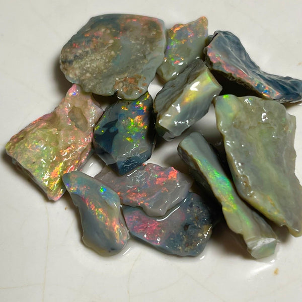 May MEGA DEAL RED ALERT Black & Dark opal rough parcel 49.95cts Bright gorgeous Multicolours to cut & polish ! 18x14x5 to 12x10x2 mm NEW972