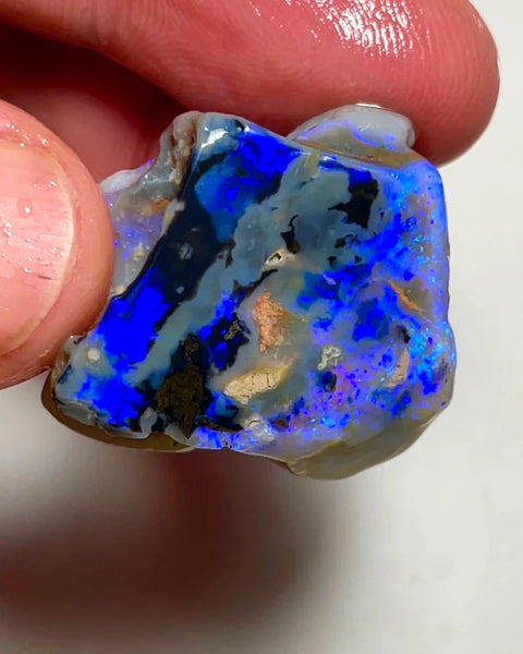 Huge Sized Picture stone rub Black/Dark Seam opal rub/rough 58cts L/Ridge Gorgeous Blues 30x24x12 mm NSW141