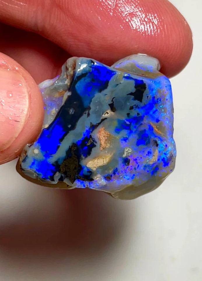 Huge Sized Picture stone rub Black/Dark Seam opal rub/rough 58cts L/Ridge Gorgeous Blues 30x24x12 mm NSW141
