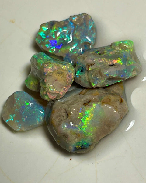 Bright & Vibrant Multicolour Knobby opal rough 31.00cts Stunning Lighting Ridge Material to cut 18x17x7 to 10x9x5 mm NEW903