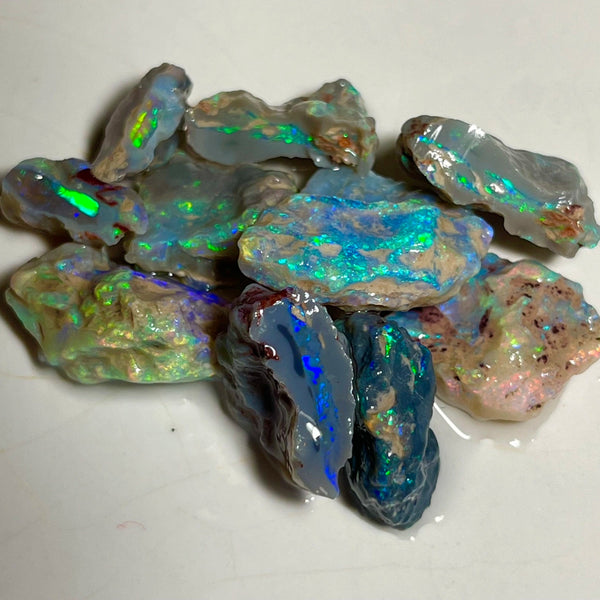 Cutters Knobby Parcel Lightning Ridge opal rough 72.75cts Nice size rough to cur with lots of Bright Multicolours 20x16x6mm to 10x7x4mm NEW960