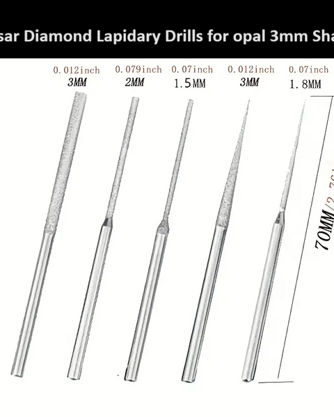 Pulsar Diamond Lapidary / Opal / Glass Drilling / Hole Making set of 6x 3mm Shank fit Dremel & other Multitools