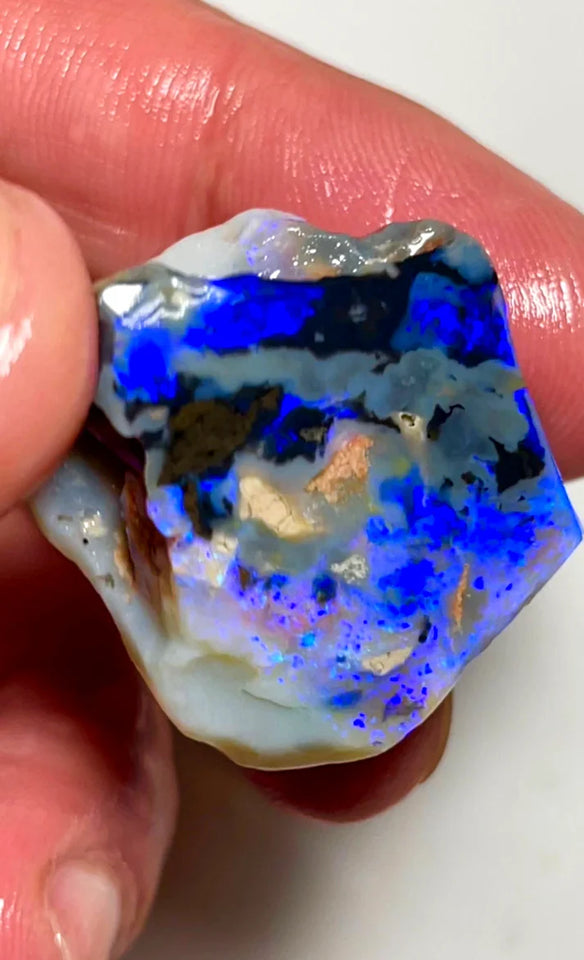 Huge Sized Picture stone rub Black/Dark Seam opal rub/rough 58cts L/Ridge Gorgeous Blues 30x24x12 mm NSW141