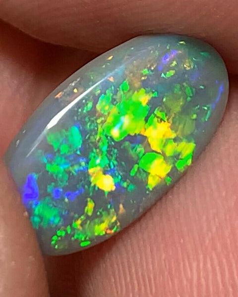 Australian Semi Black Opal Gemstone 2.2cts Coocoran Field N5 Body Tone B2 Brightness Stunning Multi fires & Mosaic/Block pattern 14x7x2.5mm  GEM709