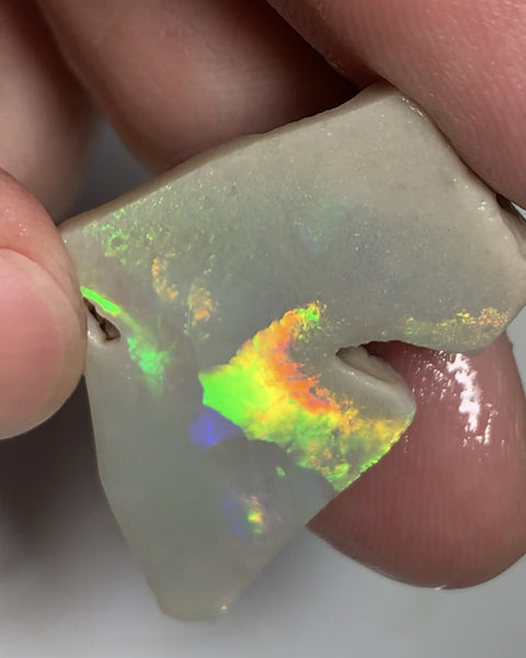 Australian Opal Rough / Rub / Potential Grade Huge 27cts Amazing Multi  zones of Broadflash a rainbow of Multi fires 35x20x8mm WSN54