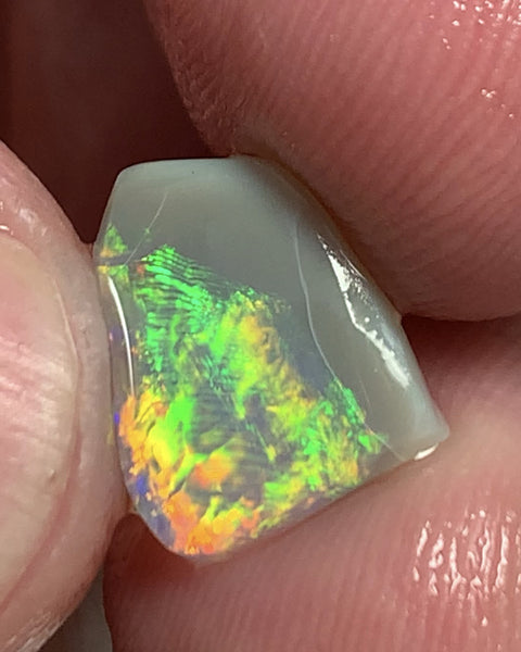Australian Opal Crystal Rough / Rub / Preform 1.5cts Ultra rare Finger Print Pattern combo pattern amazing Super Bright Multi fires 11x9x2mm WSD950