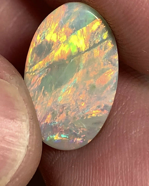 Australian Semi Black Opal Gemstone 3.4cts N7 Body Tone B3 Brightness Stunning Multi fires & play of colour 18x11x2mm GEM1344