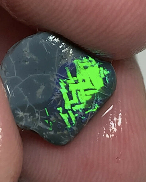 Australian Opal Gem Quality N4 Black Rub 2cts Rough / Rub / Preform Super bright FIRES Chinese Writing / chaff  10x9x3 GEM258