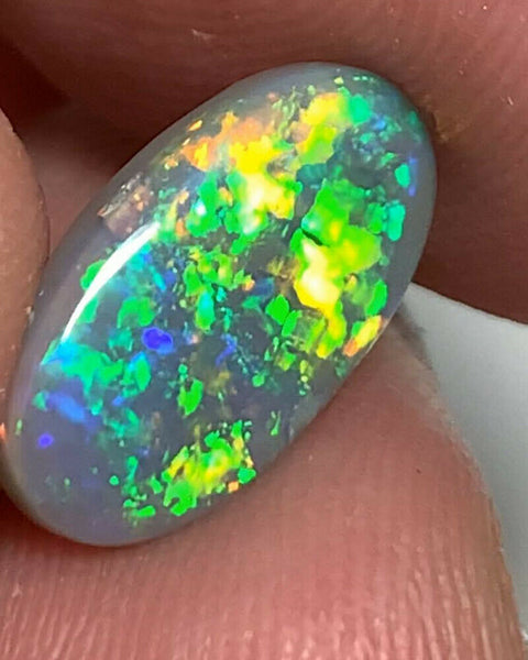 Australian Semi Black Opal Gemstone 2.2cts Coocoran Field N5 Body Tone B2 Brightness Stunning Multi fires & Mosaic/Block pattern 14x7x2.5mm  GEM709