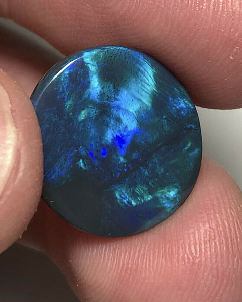 Australian Black Opal Gemstone 7cts  Mulga® Field N2 Body Tone B2 Brightness Gorgeous Green &  Blue fires 16x16x3mm GEM1000