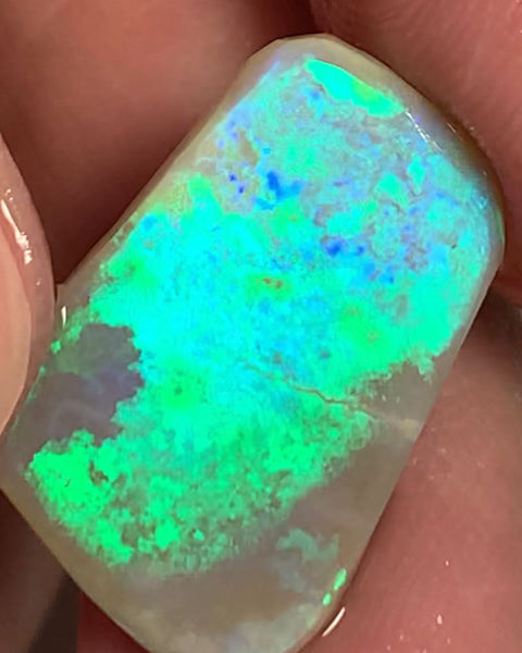 Australian Rough Rub Mintabie Opal 9.4cts Semi Black Seam Top Brightness Super Saturated &  Vivid Multifires Packed with Potential 20x14x3mm WSN49