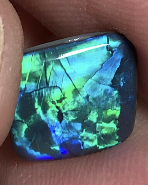 Australian Black Opal Gemstone 2.6cts AAA Quality Mulga® N1 Body Tone B1 Brightness Saturation of Green & Blue tones 10x9x2.5mm GEM26
