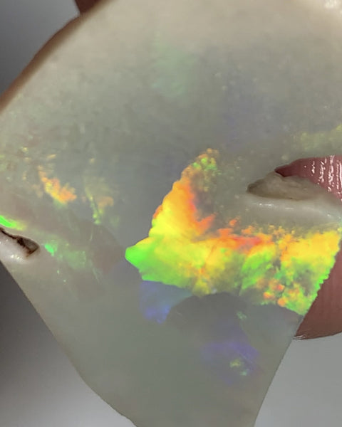 Australian Opal Rough / Rub / Potential Grade Huge 27cts Amazing Multi  zones of Broadflash a rainbow of Multi fires 35x20x8mm WSN54
