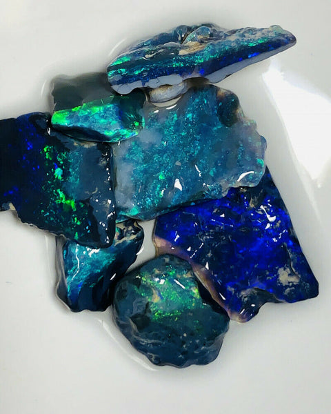 Australian Rough GEM GRADE N1 & N2 Mulga® Field Black Opal Parcel 30cts Beautiful & Bright Stunning Super Bright Fires for cutters 18x12x3mm to 10x9x3mm GEM25