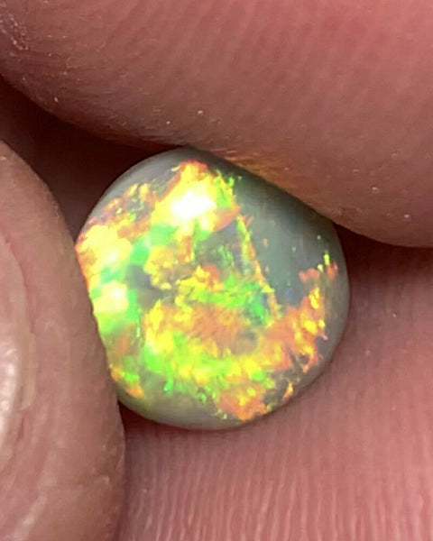 Australian Semi Black Opal Gemstone 1.2cts N6 Body Tone B1 Brightness Stunning Multi fires & Broad flash pattern 8x8x2.5mm  GEM02