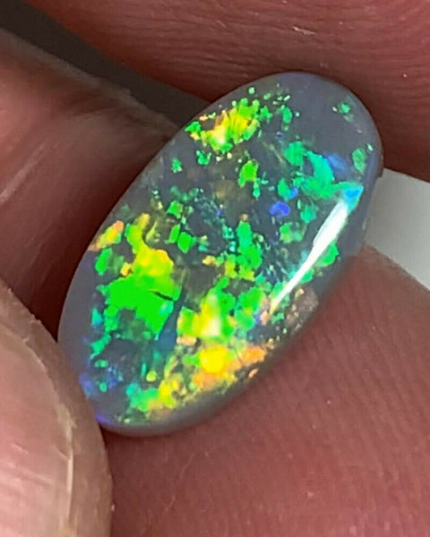 Australian Semi Black Opal Gemstone 2.2cts Coocoran Field N5 Body Tone B2 Brightness Stunning Multi fires & Mosaic/Block pattern 14x7x2.5mm  GEM709