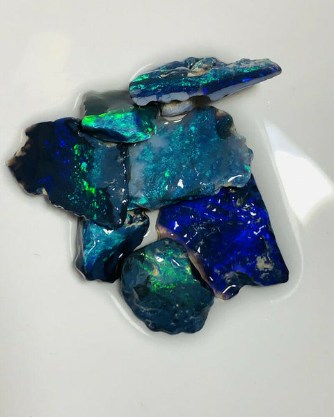 Australian Rough GEM GRADE N1 & N2 Mulga® Field Black Opal Parcel 30cts Beautiful & Bright Stunning Super Bright Fires for cutters 18x12x3mm to 10x9x3mm GEM25