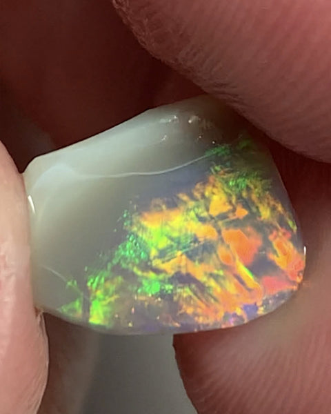Australian Opal Crystal Rough / Rub / Preform 1.5cts Ultra rare Finger Print Pattern combo pattern amazing Super Bright Multi fires 11x9x2mm WSD950