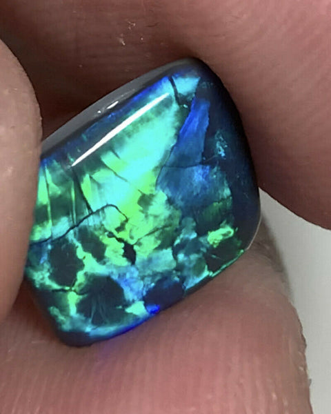 Australian Black Opal Gemstone 2.6cts AAA Quality Mulga® N1 Body Tone B1 Brightness Saturation of Green & Blue tones 10x9x2.5mm GEM26