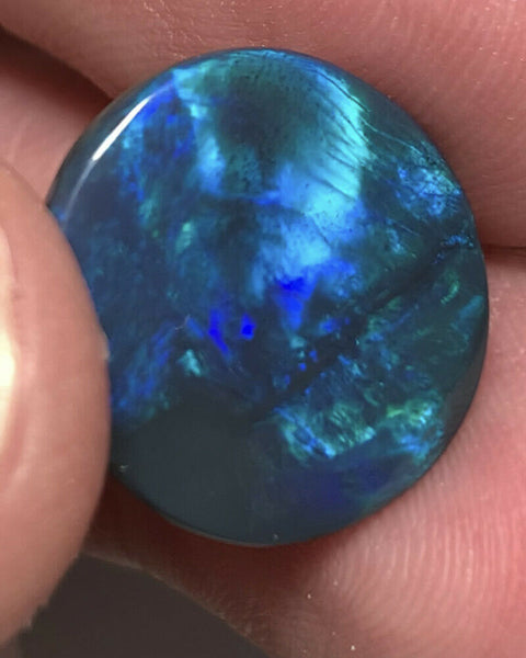 Australian Black Opal Gemstone 7cts  Mulga® Field N2 Body Tone B2 Brightness Gorgeous Green &  Blue fires 16x16x3mm GEM1000