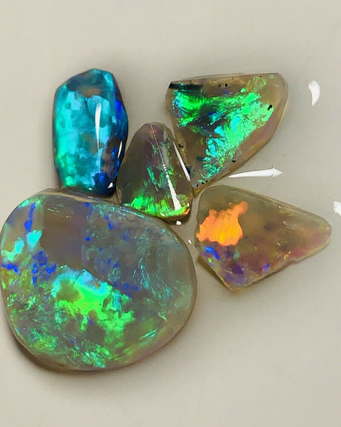 Australian Knobby Opal Rubs parcel  Gem Grade Black - Semi Black - Crystal Miners Bench® Rubs / Preforms 10cts "Jag Hill" Lots bright FIRES / MULTIFIRES 16x14x2mm  to 8x6x3mm GEM0001