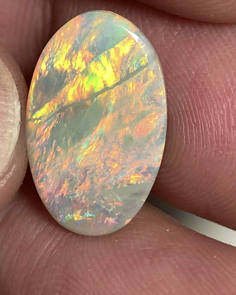 Australian Semi Black Opal Gemstone 3.4cts N7 Body Tone B3 Brightness Stunning Multi fires & play of colour 18x11x2mm GEM1344