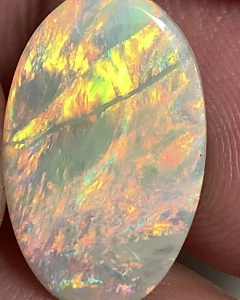 Australian Semi Black Opal Gemstone 3.4cts N7 Body Tone B3 Brightness Stunning Multi fires & play of colour 18x11x2mm GEM1344