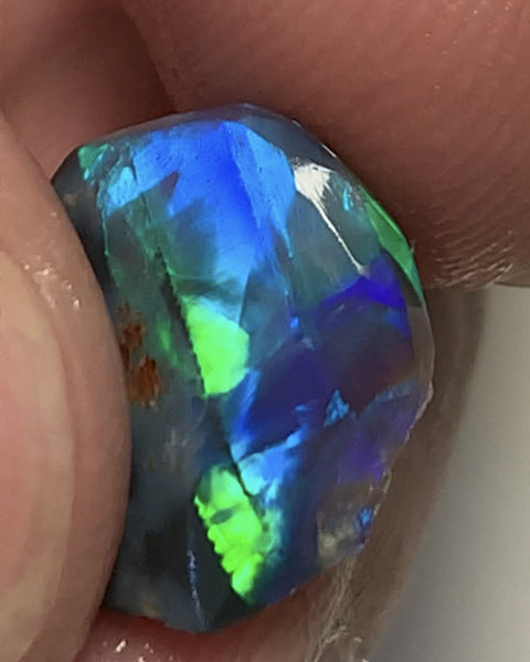 Australian Opal Semi Black Crystal Rub 4cts Extremely Saturated Vibrant Rough / Rub Super Vivid bright fires gorgeous play of colour WSC358