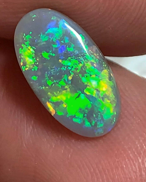 Australian Semi Black Opal Gemstone 2.2cts Coocoran Field N5 Body Tone B2 Brightness Stunning Multi fires & Mosaic/Block pattern 14x7x2.5mm  GEM709