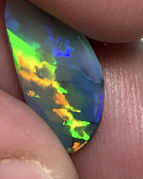 Australian Semi Black Opal Gemstone 1.9cts Gem Grade  N5 Body Tone B2 Brightness Amazing Multi fires & Killer Ribbon pattern 17x9x1.5mm GEM999