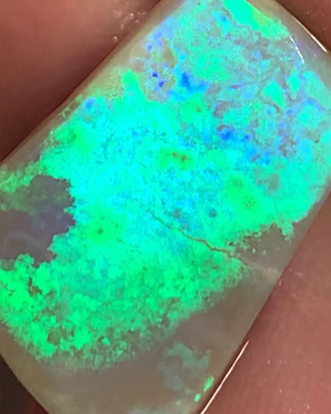 Australian Rough Rub Mintabie Opal 9.4cts Semi Black Seam Top Brightness Super Saturated &  Vivid Multifires Packed with Potential 20x14x3mm WSN49